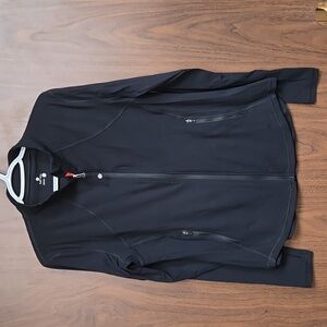 Tuff Veda Size M Black Ribbed Full Zip Active Lightweight Sweater